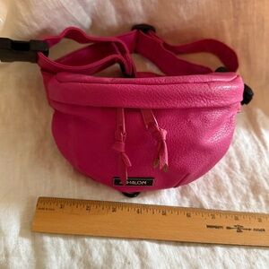 Faux Leather 2 zipper Pink Fanny Pack